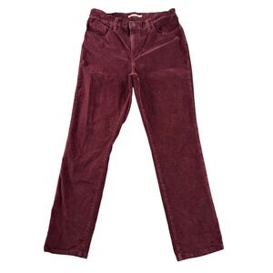 Levis 724 Women's Jeans Burgundy  size‎ 32 High Rise Straight Corduroy Pants